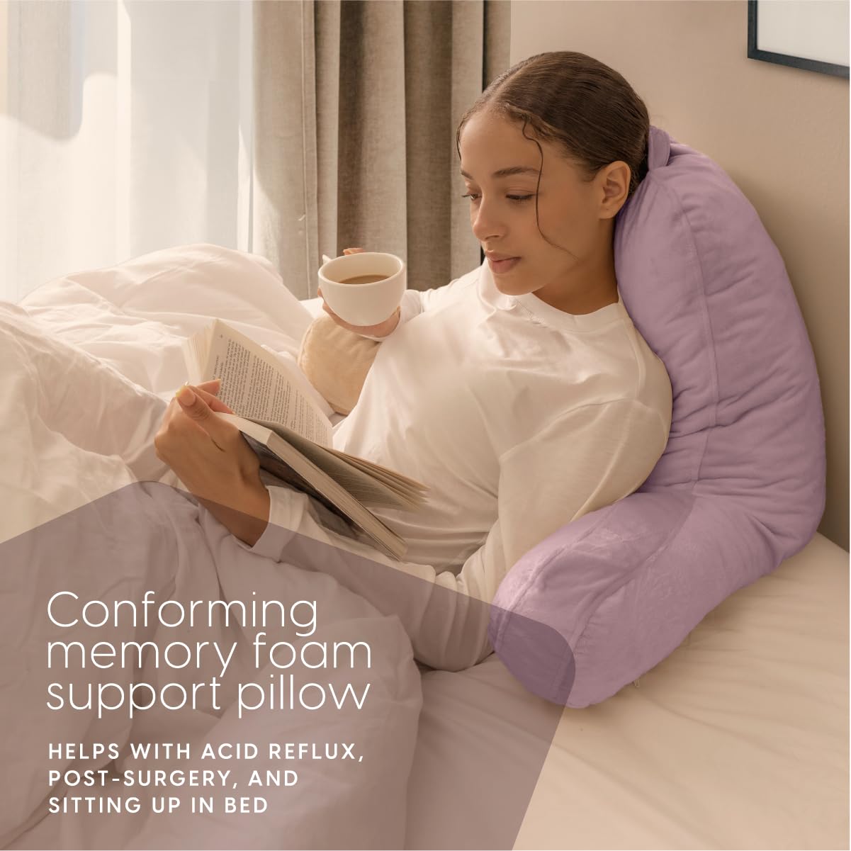 Milliard reading pillow with shredded memory foam best sale