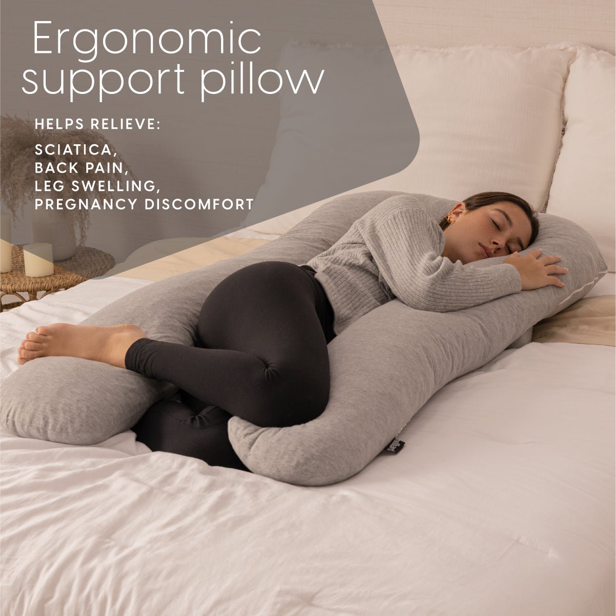 54-Inch Milliard U-Shaped Memory Foam Body Pillow - Milliard Brands